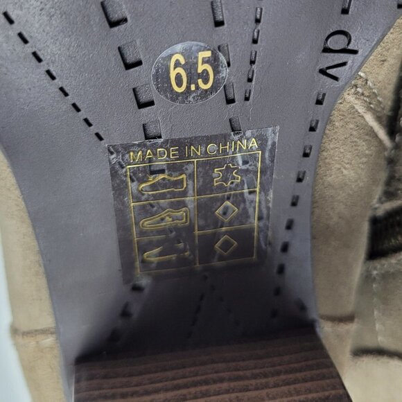 Dolce Vita Taupe Suede Brown Buckle Strap Detail Heeled Ankle Boots 6.5 - Picture 10 of 10